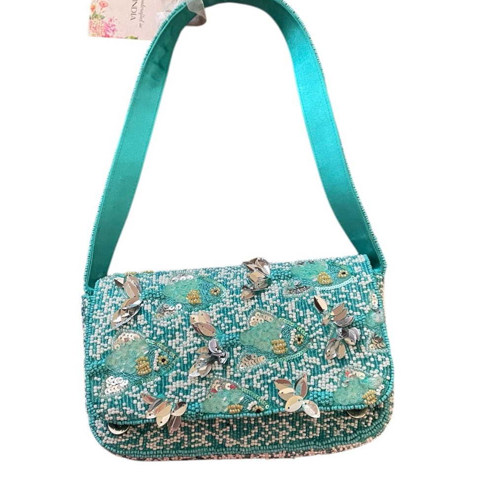 Under the Sea Fish Beaded Embellished Bohemian Shoulder Bag New with Tags